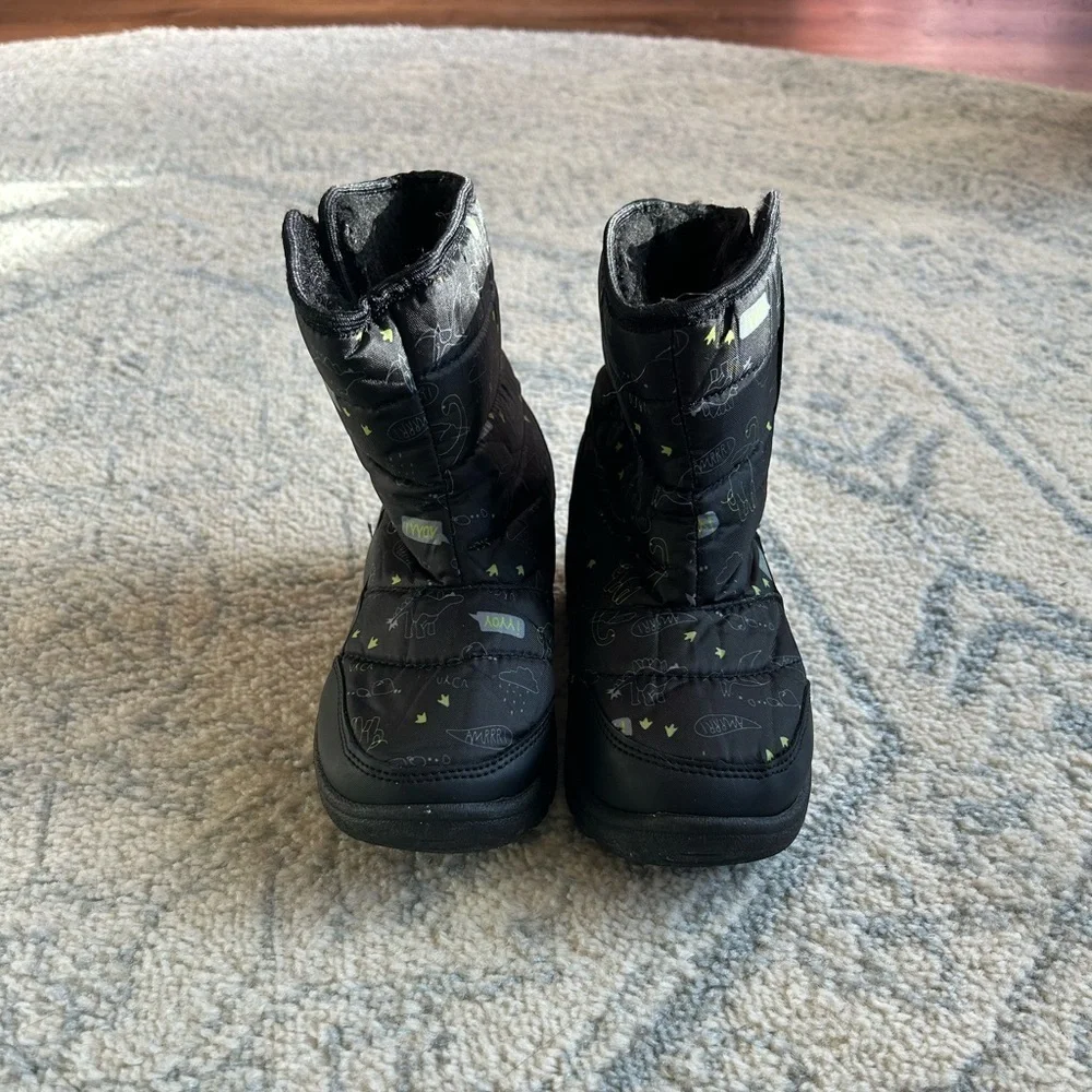Toddler Boys Black & Green Snow Boots size 12